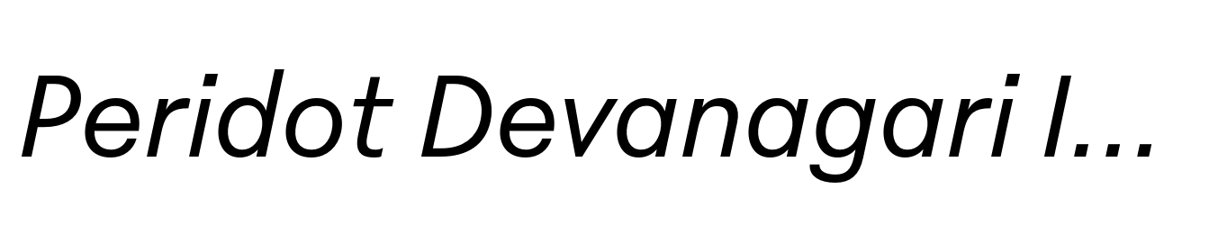 Peridot Devanagari Italic